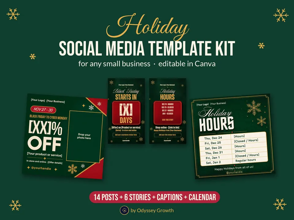 Kit cover: 14 posts, 6 stories, captions and calendar