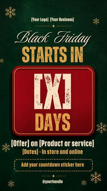 Black Friday countdown story template